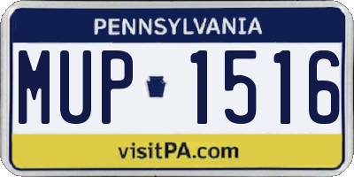 PA license plate MUP1516
