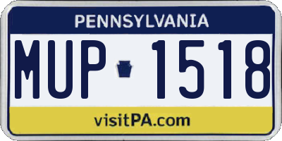 PA license plate MUP1518
