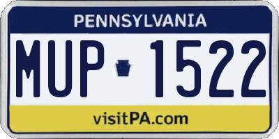 PA license plate MUP1522
