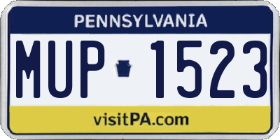 PA license plate MUP1523