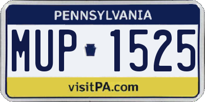 PA license plate MUP1525