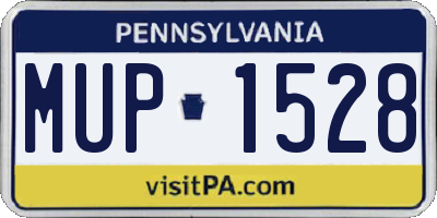 PA license plate MUP1528