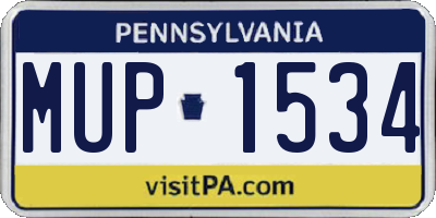 PA license plate MUP1534
