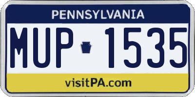 PA license plate MUP1535