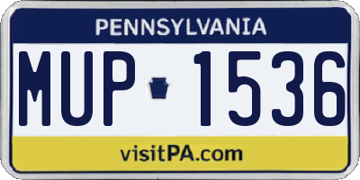 PA license plate MUP1536