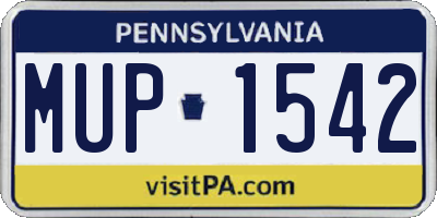 PA license plate MUP1542
