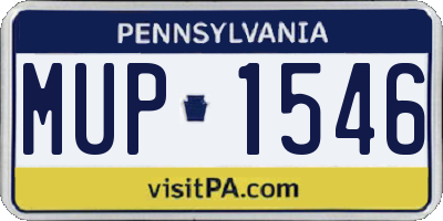 PA license plate MUP1546