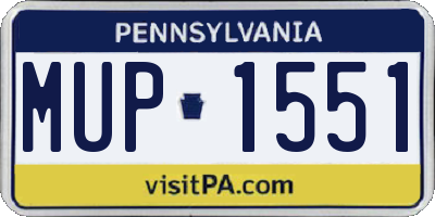PA license plate MUP1551