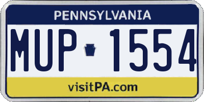 PA license plate MUP1554
