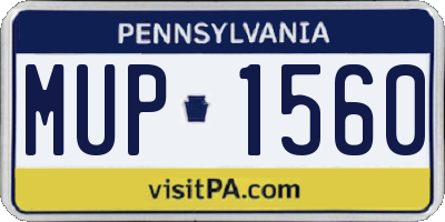 PA license plate MUP1560