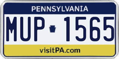 PA license plate MUP1565