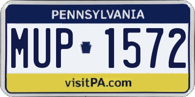 PA license plate MUP1572