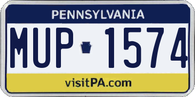 PA license plate MUP1574