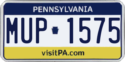 PA license plate MUP1575