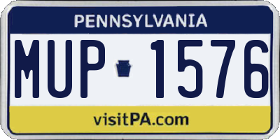 PA license plate MUP1576