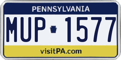 PA license plate MUP1577