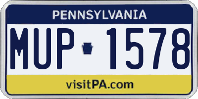 PA license plate MUP1578