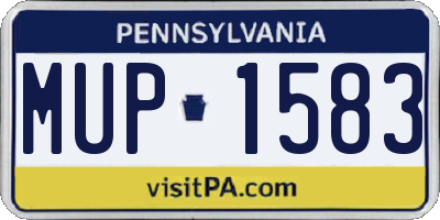 PA license plate MUP1583