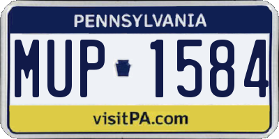 PA license plate MUP1584