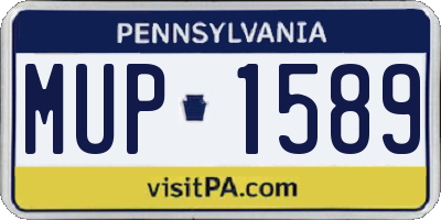 PA license plate MUP1589