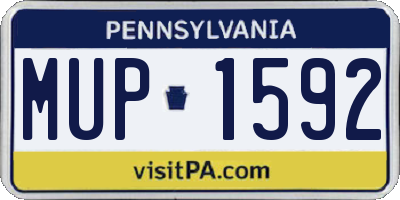 PA license plate MUP1592