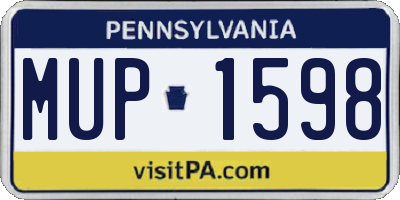 PA license plate MUP1598
