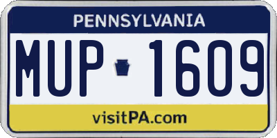 PA license plate MUP1609