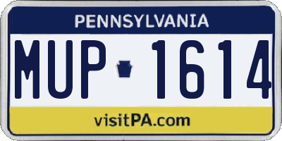 PA license plate MUP1614