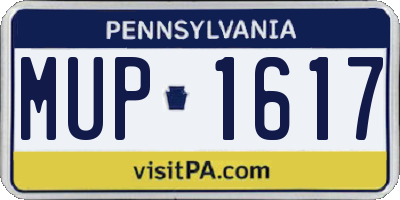 PA license plate MUP1617