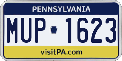 PA license plate MUP1623