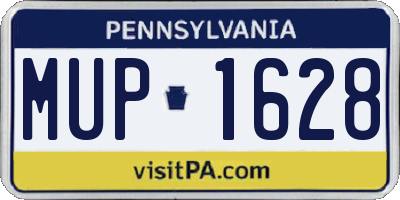PA license plate MUP1628
