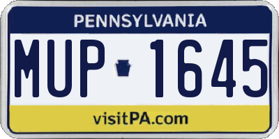 PA license plate MUP1645