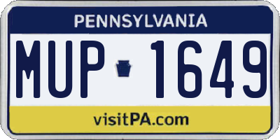 PA license plate MUP1649