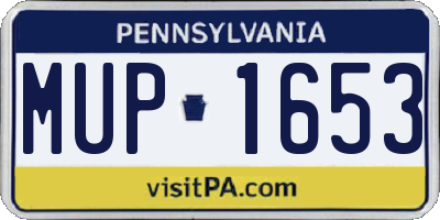 PA license plate MUP1653