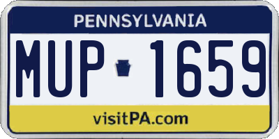 PA license plate MUP1659