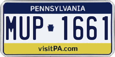 PA license plate MUP1661