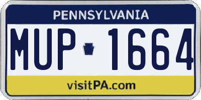 PA license plate MUP1664