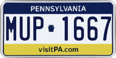 PA license plate MUP1667