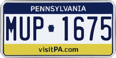 PA license plate MUP1675