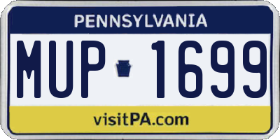 PA license plate MUP1699