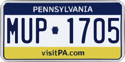 PA license plate MUP1705