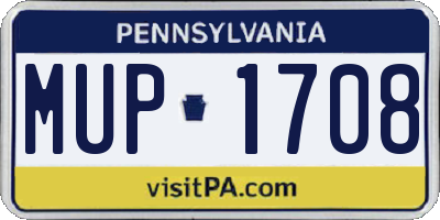 PA license plate MUP1708