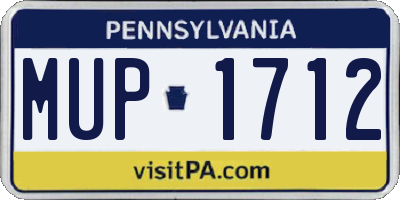 PA license plate MUP1712