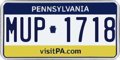 PA license plate MUP1718