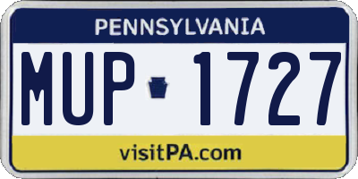 PA license plate MUP1727