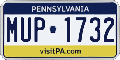 PA license plate MUP1732