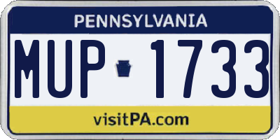 PA license plate MUP1733