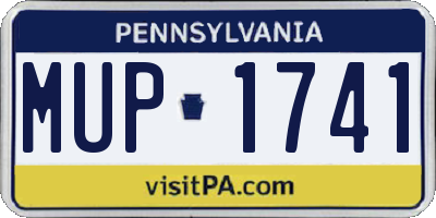 PA license plate MUP1741