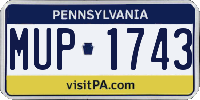 PA license plate MUP1743