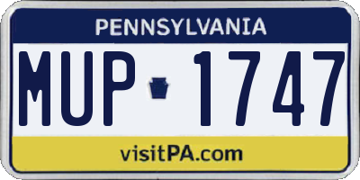 PA license plate MUP1747